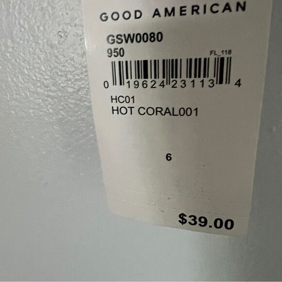 NWT New Good American Netter Cheeky Bottom Hot Coral Neon 6 (3XL) Very Bright - Picture 6 of 10